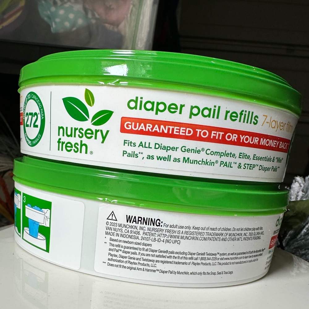 2 NWT Nursery Fresh 272 Diaper Pail Refills